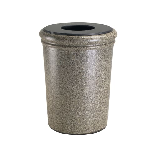 Commercial Zone StoneTec 50 Gallon Trash Container, Riverstone